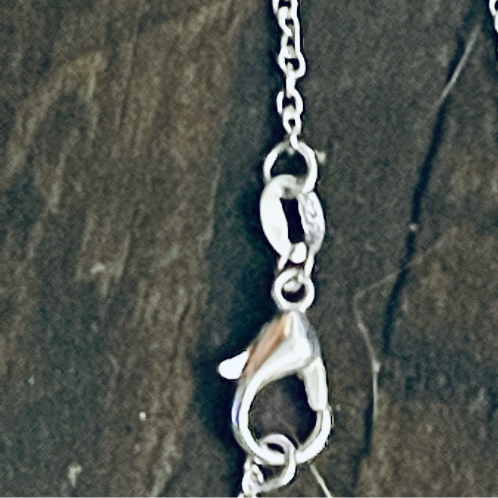 New 925 Sterling Silver Brown Black Tigers Eye Stone Water Drop Necklace - Picture 12 of 14